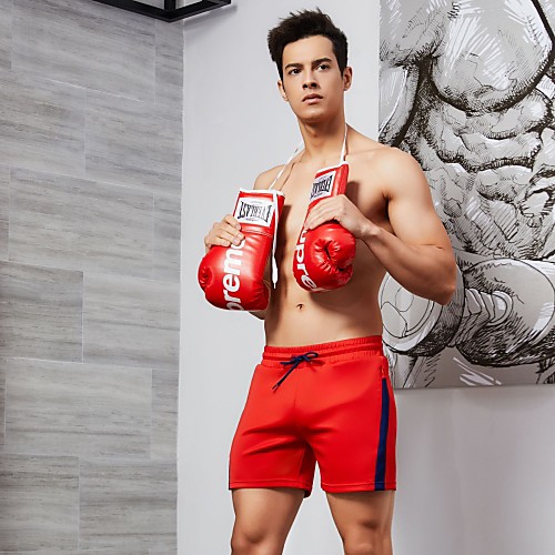 

SEOBEAN Men's Running Shorts Athletic Shorts Workout Shorts Side-Stripe Sports Shorts Running Fitness Jogging Breathable Quick Dry Soft Stripes Red Grey Blue Black / Stretchy