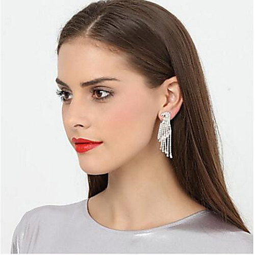 

Metalic Earring with Rhinestone 1 Pair Wedding / Daily Wear Headpiece