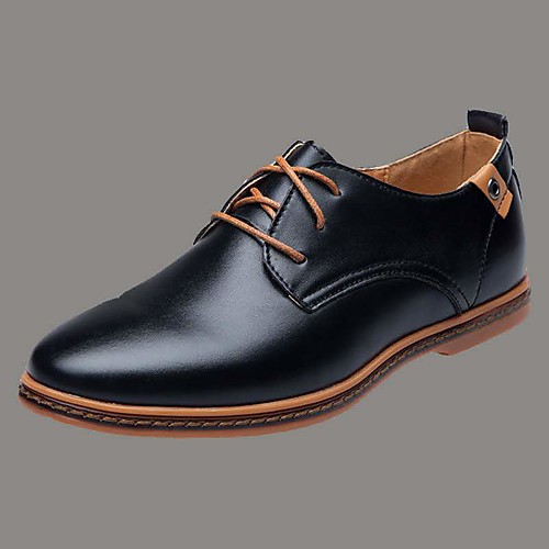 

Men's Oxfords Derby Shoes Vintage British Daily Outdoor Office & Career Golf Shoes PU Non-slipping Wear Proof Booties / Ankle Boots Black Yellow Dark Blue Fall Spring Summer