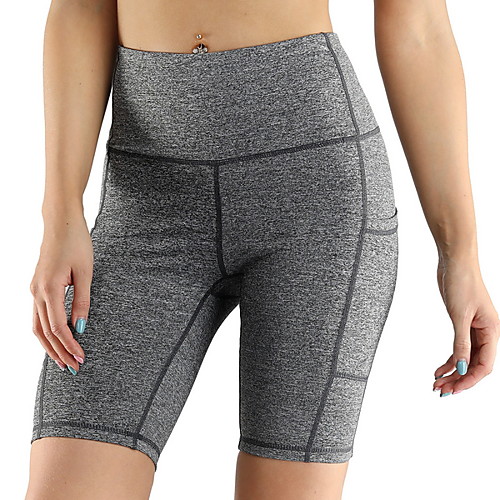 

Women's Sporty Basic Slim Shorts Pants - Solid Colored High Waist Black Blushing Pink Gray S / M / L