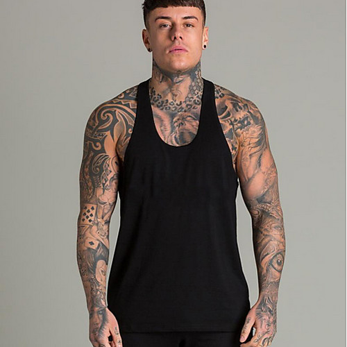 

Men's Tank Top Sports Round Neck White / Black / Blue / Red / Yellow / Gray / Sleeveless
