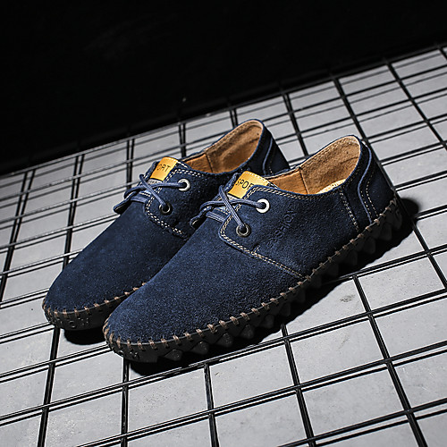 

Men's Cowhide Fall / Spring & Summer Casual / British Oxfords Walking Shoes Breathable Burgundy / Blue / Brown