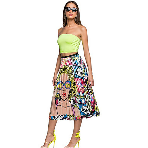

Women's Swing Skirts - Floral Yellow Fuchsia Orange S M L