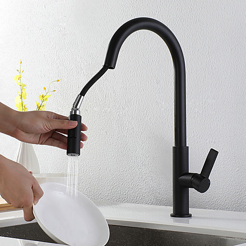 

Kitchen faucet - Single Handle One Hole Painted Finishes Pull-out / ­Pull-down Centerset Contemporary Kitchen Taps