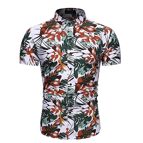 

Men's Geometric Graphic Shirt Tropical Daily Rainbow / Short Sleeve