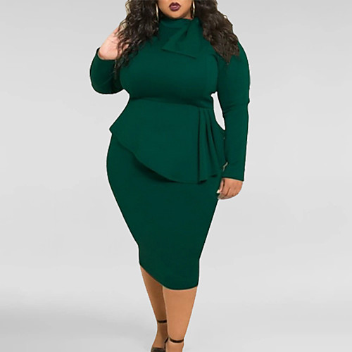 

Women's Maxi Army Green Red Dress Spring Bodycon Fashion XL XXL Slim