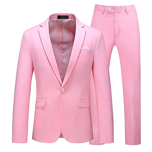 

Men's Suits Notch Lapel Polyester Wine / Purple / Yellow