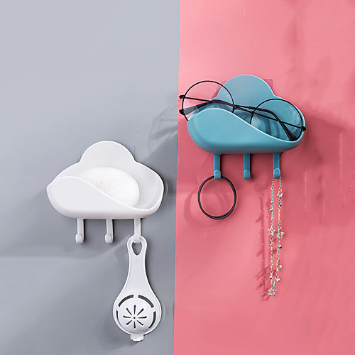 

Cloud Shape Hook Strong Viscose Kitchen Wall Hanging Sticky Hook Bathroom Free Punch Soap Box Drain Rack