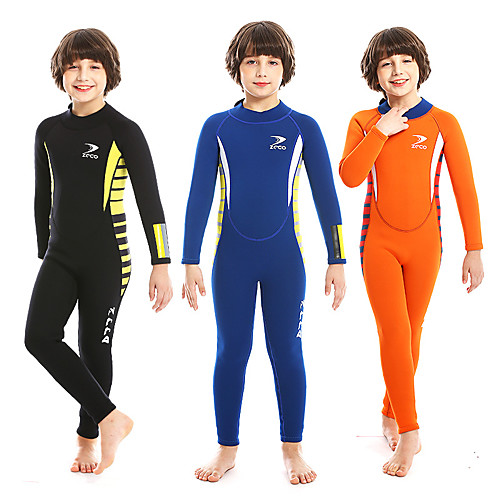 

ZCCO Boys' Full Wetsuit 2.5mm SCR Neoprene Diving Suit Long Sleeve Back Zip Solid Colored Autumn / Fall Spring Summer / Winter / High Elasticity / Kids