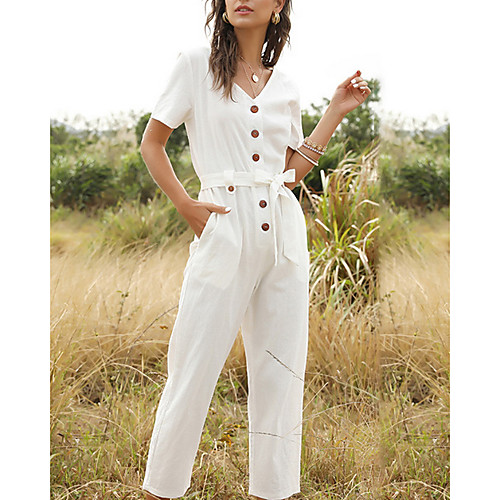 

Women's Yellow Blushing Pink White Jumpsuit Onesie, Solid Colored S M L