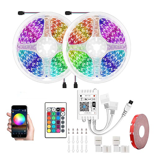 

KWB 10m Light Sets LED Light Strips RGB Tiktok Lights Smart Lights 600 LEDs 5050 SMD 10mm 1 set APP Control / Creative / Cuttable 12 V