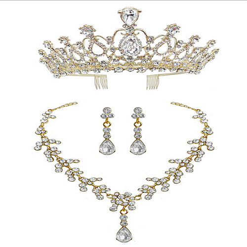 

Women's Bridal Jewelry Sets Hollow Out Heart Baroque Imitation Pearl Earrings Jewelry Gold For Party Wedding 1 set