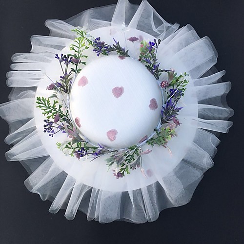 

Net Fascinators with Appliques 1 Piece Wedding / Tea Party Headpiece