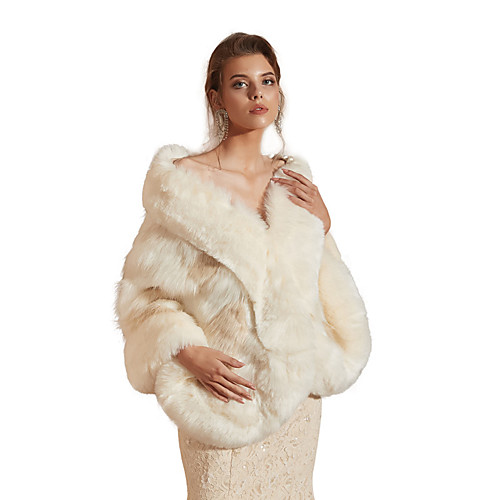 

Sleeveless Capes Faux Fur Party / Evening Shawl & Wrap / Women's Wrap With Button