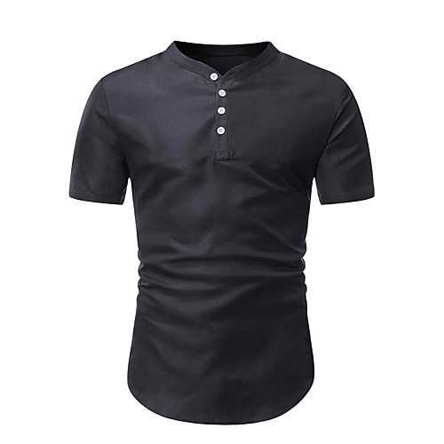 

Men's Polo Solid Colored Short Sleeve Daily Tops Basic Black Blue Red