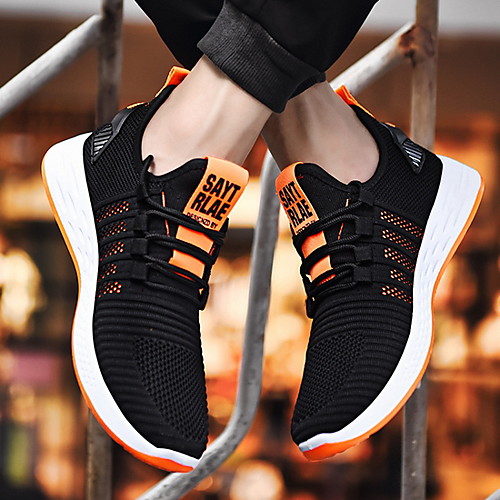 

Men's Mesh Summer Athletic Shoes Non-slipping Orange / Black