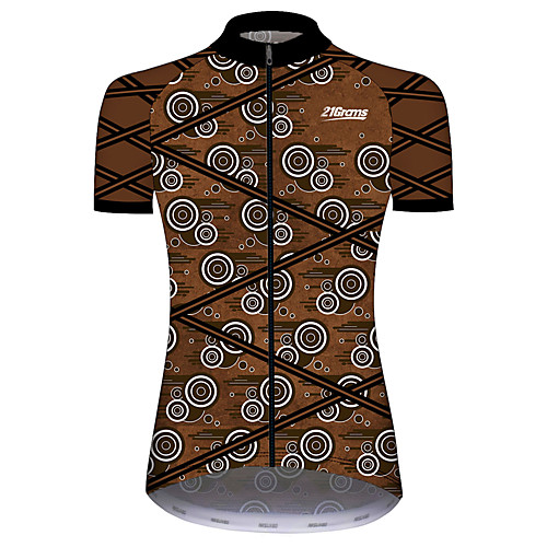 

21Grams Women's Short Sleeve Cycling Jersey Spandex BrownGray Solid Color Bike Jersey Top Mountain Bike MTB Road Bike Cycling UV Resistant Quick Dry Breathable Sports Clothing Apparel / Stretchy