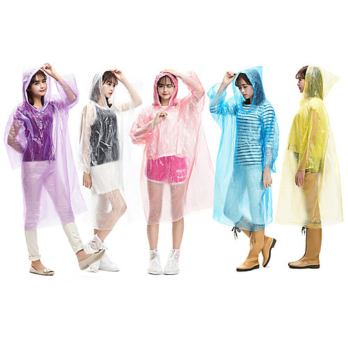 

Men's Women's Hiking Raincoat Winter Outdoor Portable Windproof Breathable Ultra Light (UL) Poncho Invisible Camping / Hiking Hunting Fishing Transparent / Purple / Yellow / Pink / Sky Blue