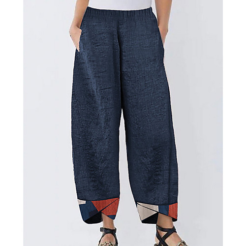 

Women's Basic Loose Chinos Pants - Solid Colored Cotton Black Blue Gray M / L / XL