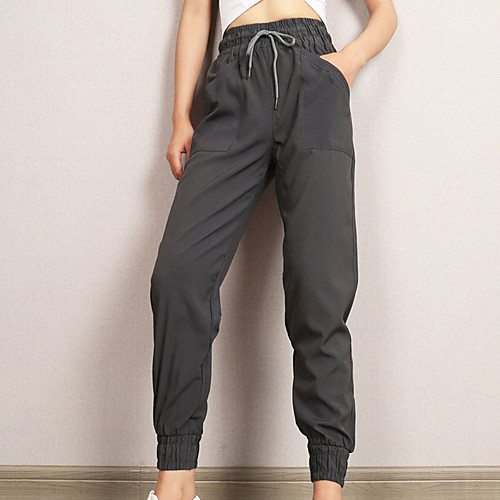 

Women's Sporty Active Plus Size Loose Chinos Sweatpants Pants - Solid Colored Sporty High Waist Black Gray S / M / L