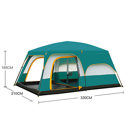 

5 person Cabin Tent Family Tent Outdoor Windproof Rain Waterproof UPF50 Double Layered Poled Camping Tent >3000 mm for Camping / Hiking / Caving Oxford Cloth 330210185 cm