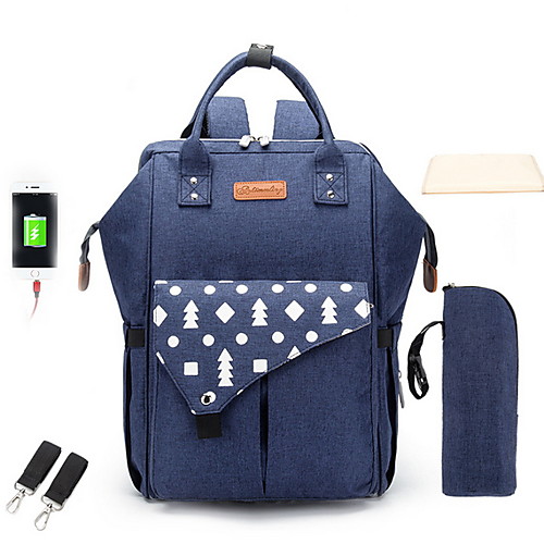 

Men's Polyester Rucksack Commuter Backpack Large Capacity Pattern / Print Geometric Pattern Daily Backpack Dark Gray Black Blue