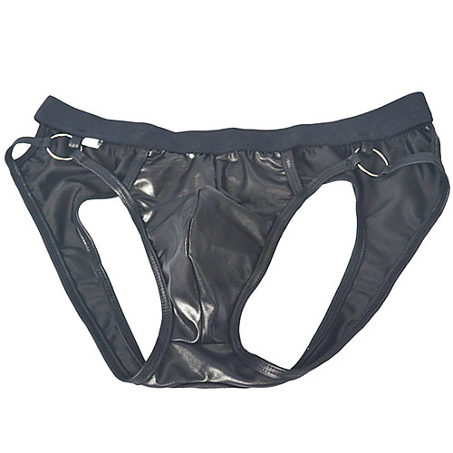 

Men's Cut Out Briefs Underwear - Normal Low Waist Black One-Size