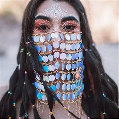 

Alloy Face Chain Crystal / Rhinestone Style Decoration Half Face For Party Evening Holiday Luxury Boho Rainbow / Women's