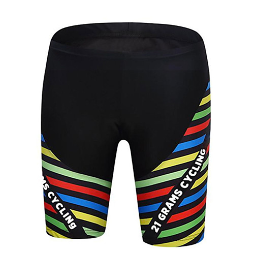 

21Grams Women's Cycling Shorts Spandex Bike Shorts Padded Shorts / Chamois Pants Breathable Quick Dry Sports Stripes Black / Yellow Mountain Bike MTB Road Bike Cycling Clothing Apparel Bike Wear