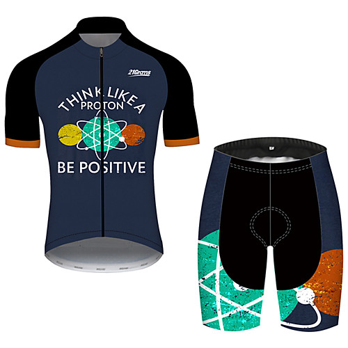 

21Grams Men's Short Sleeve Cycling Jersey with Shorts Spandex Polyester Black / Blue Novelty Bike Clothing Suit UV Resistant Breathable Quick Dry Sweat-wicking Sports Circle Mountain Bike MTB Road