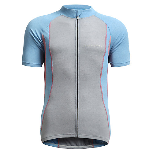 

Jaggad Men's Short Sleeve Cycling Jersey Blue Patchwork Bike Jersey Top Mountain Bike MTB Road Bike Cycling Breathable Quick Dry Moisture Wicking Sports Clothing Apparel / Stretchy / Sweat-wicking