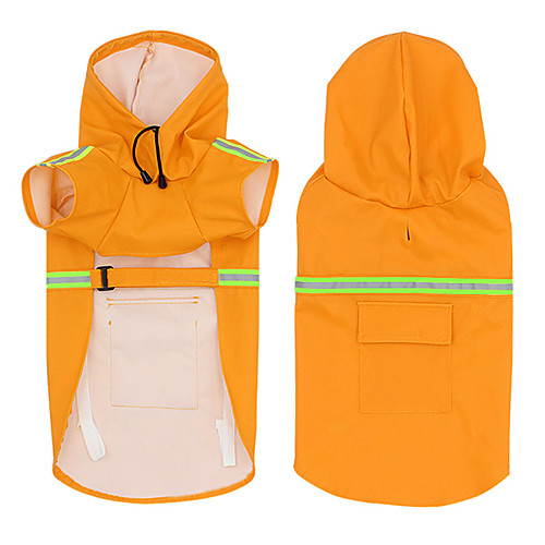 

Pets Rain Coat Dog Clothes Yellow Pink Orange Costume Baby Pet Mixed Material Solid Colored Casual / Daily S M L XL XXL XXXL