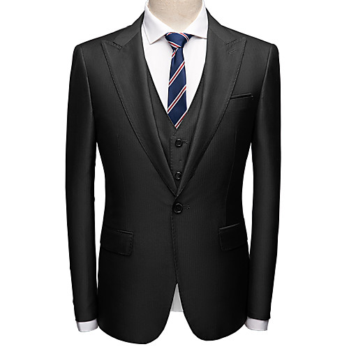 

Tuxedos Tailored Fit Peak Single Breasted One-button Polyester Textured / British / Fashion