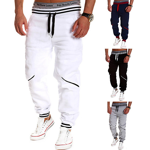 

Men's Jogger Pants Joggers Running Pants Track Pants Sports Pants Drawstring Sports Bottoms Running Jogging Training Breathable Moisture Wicking Soft Color Block White Black Dark Navy Gray