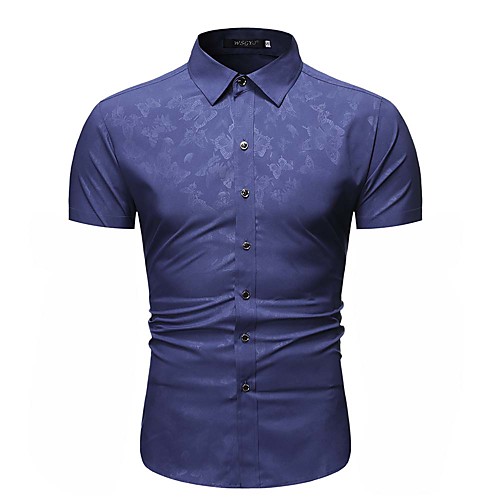 

Men's Geometric Graphic Shirt Daily Black / Blue / Navy Blue / Short Sleeve