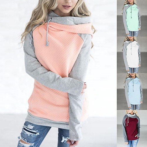 

Women's Long Sleeve Hoodie Sweatshirt Streetwear Hoodie Top Thermal Warm Quick Dry Breathable Fitness Running Active Training Jogging Sportswear Burgundy Pink Green Sky Blue Activewear Micro-elastic