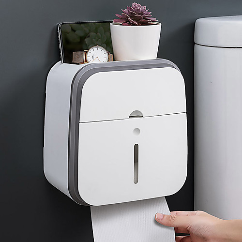 

Double layer toilet paper Holder Waterproof No punching Wall Mounted Strong load bearing Tissue Box Shelves Bathroom Product