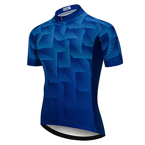 

21Grams Men's Short Sleeve Cycling Jersey Blue Polka Dot Gradient 3D Bike Jersey Top Mountain Bike MTB Road Bike Cycling UV Resistant Quick Dry Breathable Sports Clothing Apparel / Stretchy