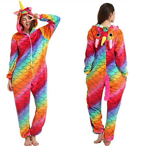 

Adults' Kigurumi Pajamas Unicorn Onesie Pajamas Flannelette Purple / Yellow / Red Cosplay For Men and Women Animal Sleepwear Cartoon Festival / Holiday Costumes