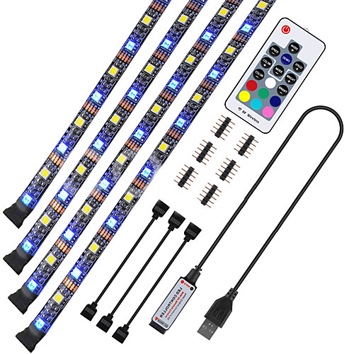 

40.5M Flexible LED Light Strips RGB Strip Lights Neon Strip Lights 120 LEDs Dip Led 10mm 17-Key Remote Controller 4pcs 1 set Warm White RGB Halloween Christmas Waterproof USB Suitable