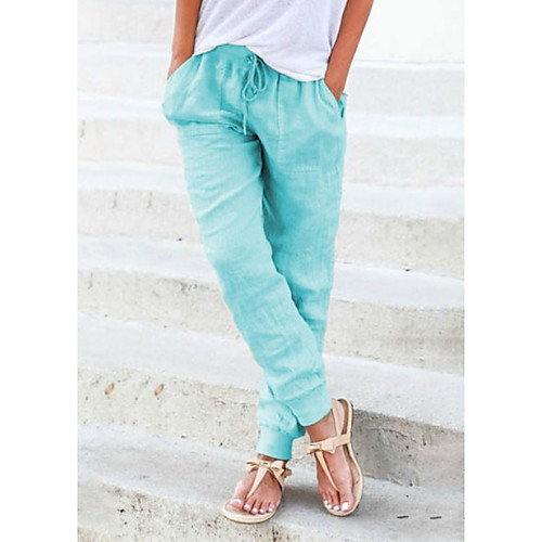 

Women's Basic wfh Sweatpants Jogger Pants - Solid Colored Yellow Army Green Blue S M L