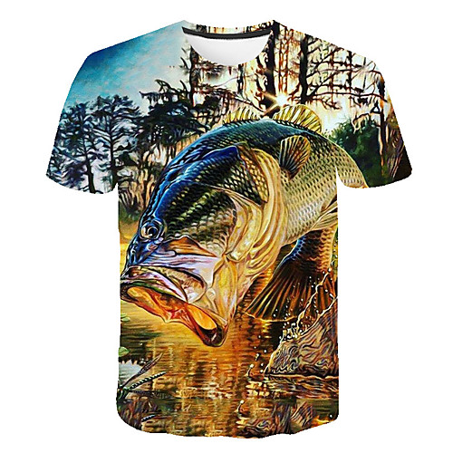 

Men's T shirt Geometric 3D Plus Size Print Short Sleeve Daily Tops Basic Streetwear Blue