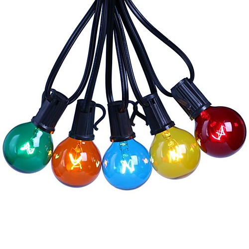 

7.62m LED Festoon String Lights 25 LED Garden Patio Outdoor Decoration Bulb Shape Lights Multi-color Tungsten Paint with E12 Lamp Holder Waterproof G40 US EU Plug