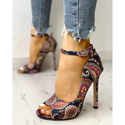 

Women's Heels Stiletto Heel Round Toe PU Spring & Summer Dark Blue