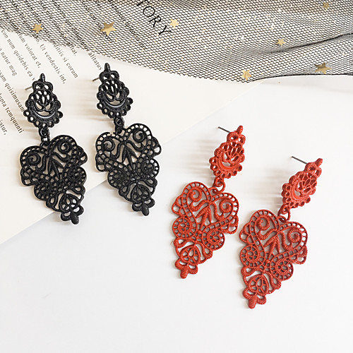 

Women's Earrings Holiday Wedding Birthday Romantic Earrings Jewelry Red / Silver / Black For Date Street Festival 1 Pair