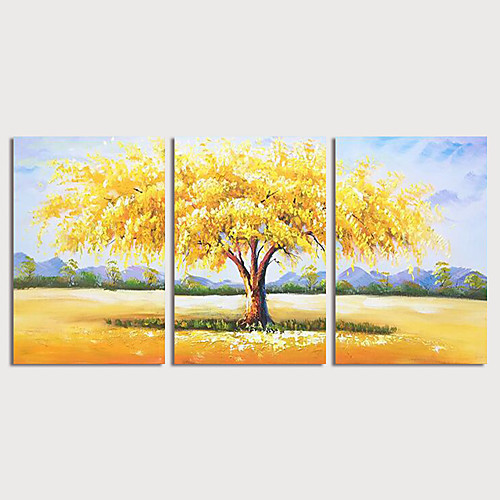 

Hand Painted Canvas Oilpainting Abstract Landscape set of 3 by Knife Home Decoration with Frame Painting Ready to Hang