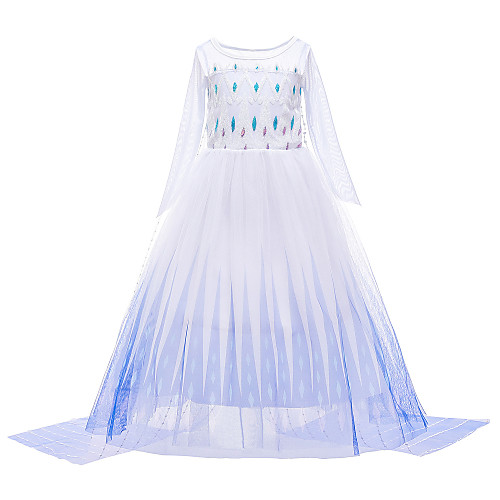 

Frozen Princess Dress Girls' Movie Cosplay Vacation Dress Halloween Christmas White Dress Christmas Halloween