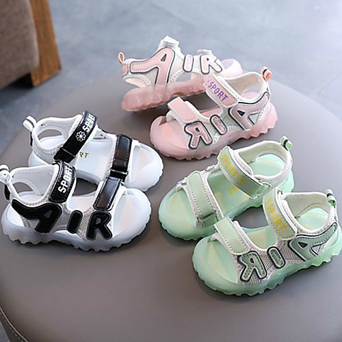 

Girls' Comfort PU Sandals Toddler(9m-4ys) / Little Kids(4-7ys) Walking Shoes Black / Pink / Green Summer / Fall / Slogan