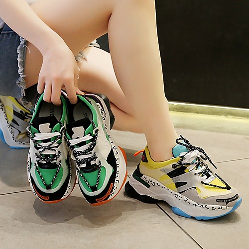 

Women's Trainers / Athletic Shoes Summer Flat Heel Round Toe Daily PU Yellow / Green