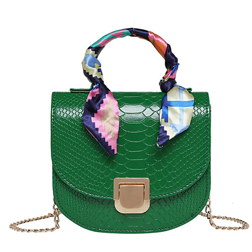 

Women's Zipper Polyester / PU Top Handle Bag Solid Color Yellow / Green / Black